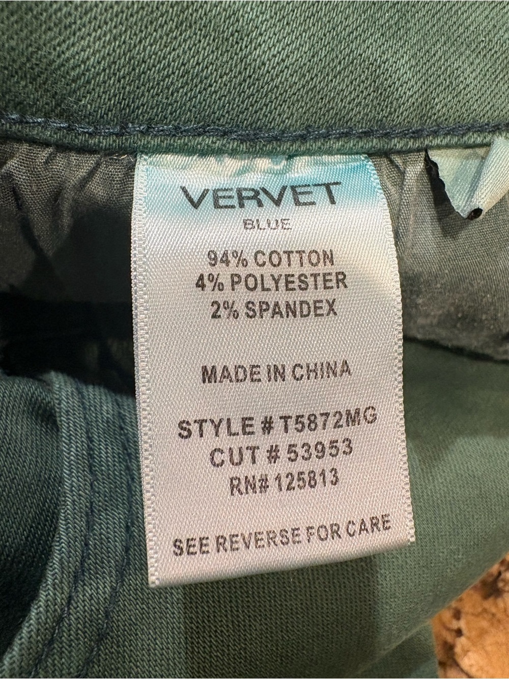 Vervet Green Wide Leg Crop Jeans Size 30 Raw Hem Stretch 27” Inseam - Picture 7 of 7